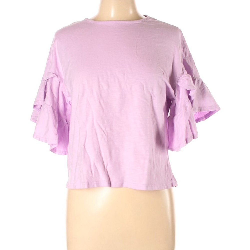Shein Purple Ruffle Sleeve Top L - Picture 1 of 2